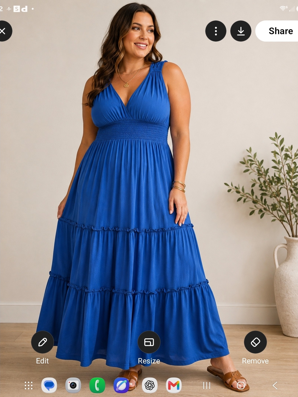 Bay Studio Royal Blue Smocked Waist Tiered Maxi Dress